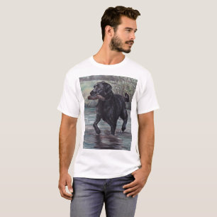Camiseta T-shirt preto da arte do cão de labrador retrieve