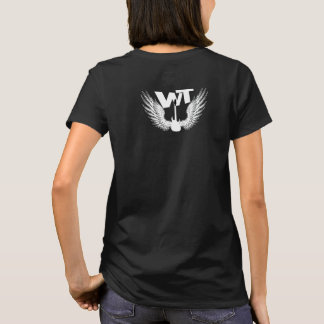 Camiseta T-shirt preto da asa do PESO das mulheres da