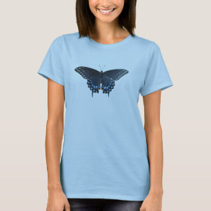 Camiseta T-shirt preto da borboleta de Swallowtail