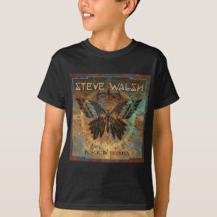 Camiseta T-shirt preto da borboleta dos miúdos