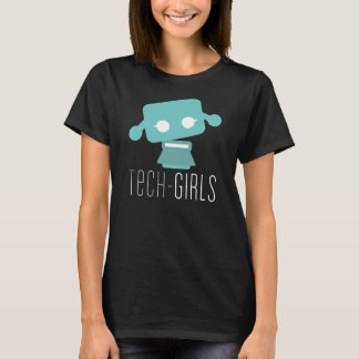 Camiseta T-shirt preto das meninas da tecnologia com ponto