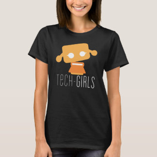 Camiseta T-shirt preto das meninas da tecnologia com ponto