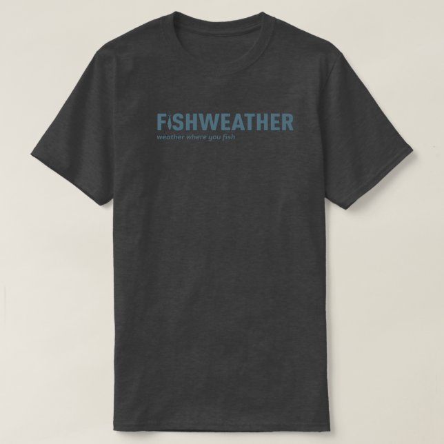 Camiseta T-shirt preto de FishWeather (Frente do Design)