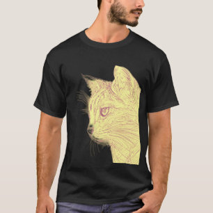 Camiseta T-Shirt Preto de Gato Selvagem