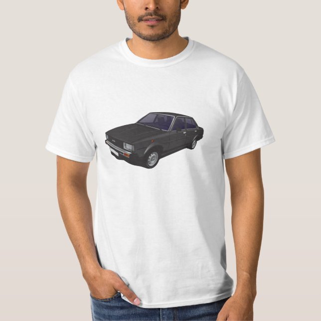 Camiseta T-shirt preto de Toyota Corolla DX E70 (Frente)