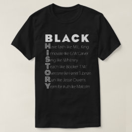 Camiseta T-shirt preto do acrônimo da história