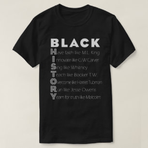 Camiseta T-shirt preto do acrônimo da história