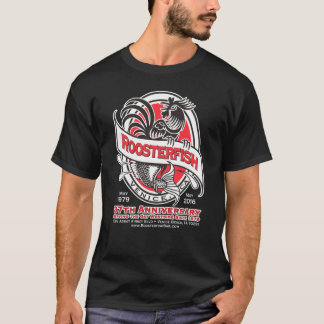 Camiseta T-shirt preto do aniversário dos Roosterfish 37th