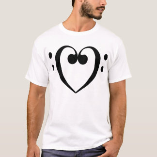 Camiseta T-shirt (preto) do coração do Clef baixo