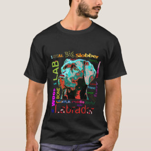 Camiseta T-shirt preto do design do pop art de Labrador
