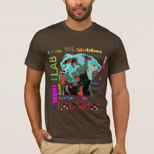 Camiseta T-shirt preto do design do pop art de Labrador