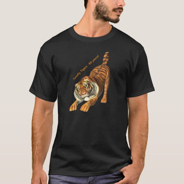 Camiseta T-shirt preto do tigre dos homens (Frente)