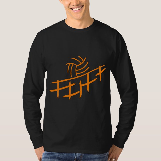 Camiseta T-shirt preto do voleibol (Frente)