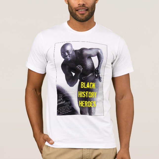 Camiseta T-shirt preto dos heróis da história (homens) (Frente)