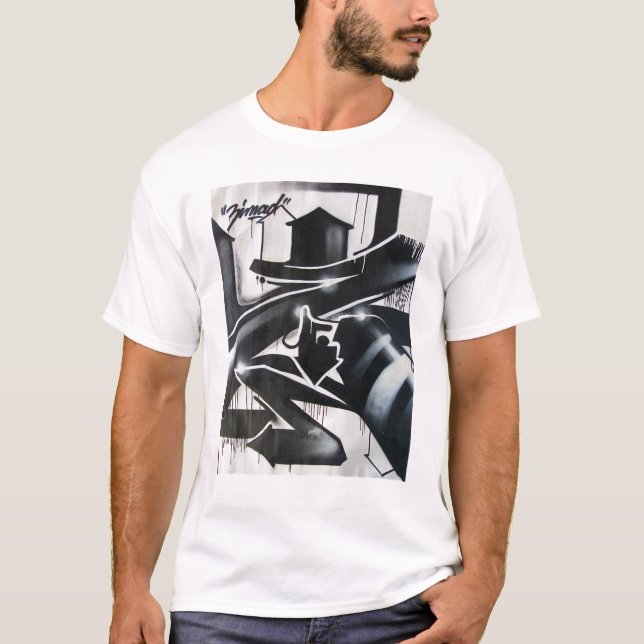 CAMISETA T-SHIRT PRETO E BRANCO DE ZIMAD SPRAYPAINT GRAFFIT (Frente)