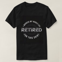 Camiseta T-Shirt Preto Engraçado Aposentado