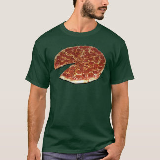 Camiseta T-shirt preto/escuro customizável da pizza (parte