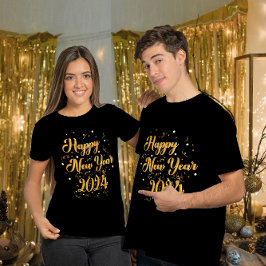 Camiseta T-Shirt Preto feliz ano novo
