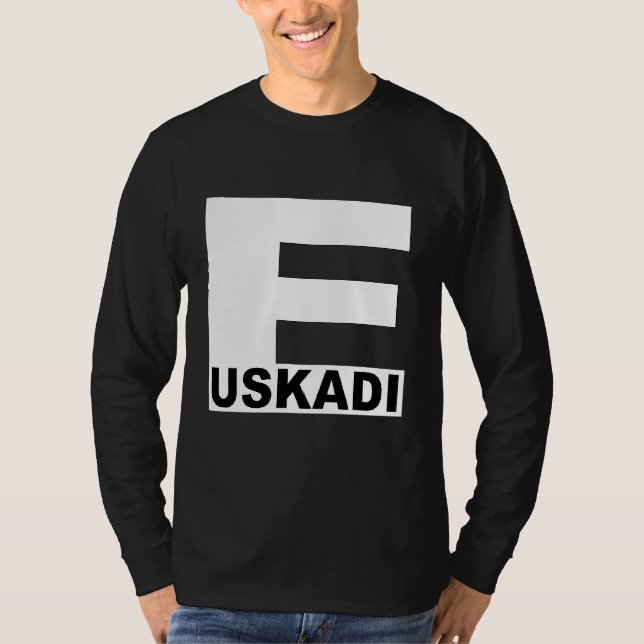 Camiseta T-shirt preto mangas longas EUSKADI (Frente)