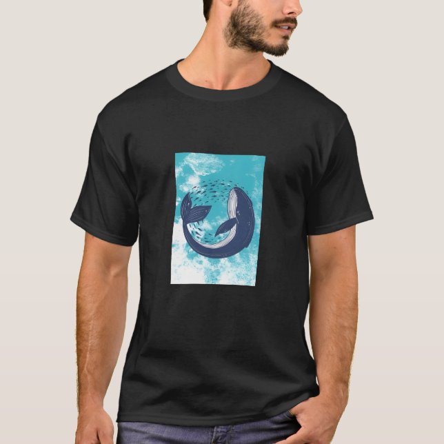 Camiseta T-Shirt Preto na moda com Design Abstrato Único (Frente)