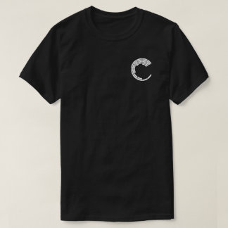 Camiseta T-shirt preto ocidental do cristalino com logotipo