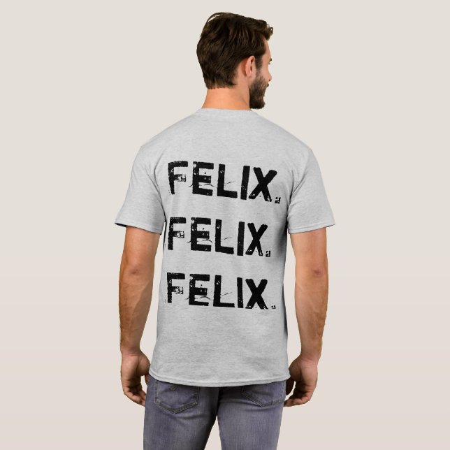 Camiseta T-shirt preto órfão das citações de Felix (Parte Traseira Completa)