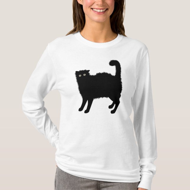Camiseta T-Shirt Preto para Gatos (Frente)