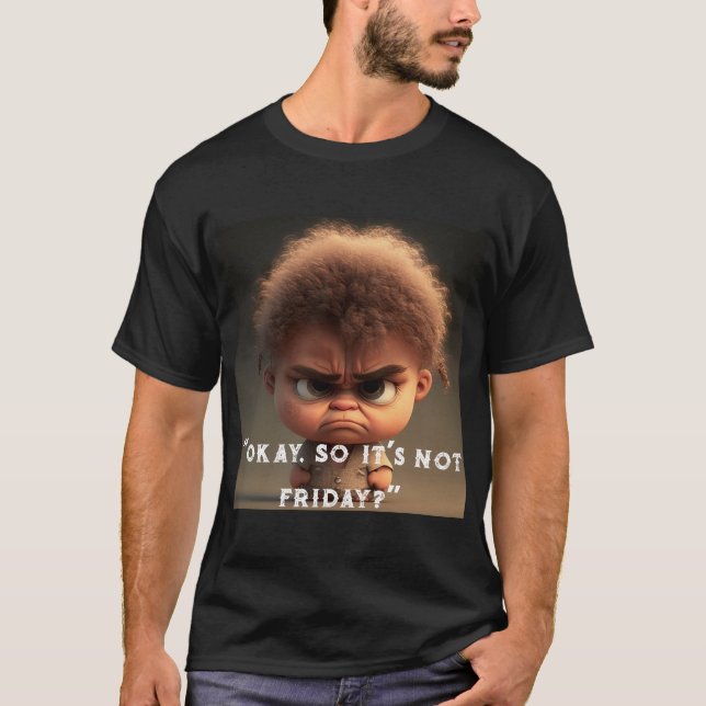 Camiseta T-Shirt Preto, Personagem de desenho animado Engra (Frente)