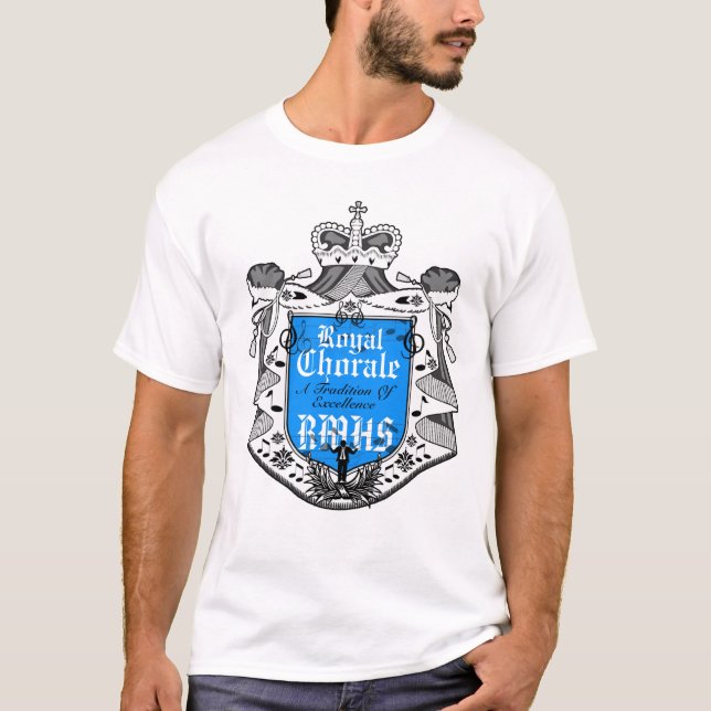 Camiseta T-shirt preto real da crista 4B do Chorale (Frente)