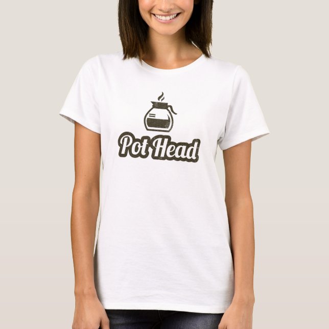 Camiseta T-shirt principal do café do pote (Frente)