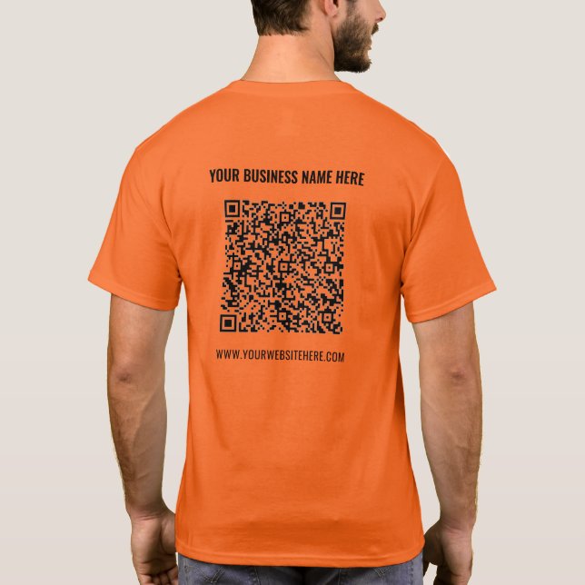 Camiseta T-Shirt promocional seu código QR e texto personal (Verso)