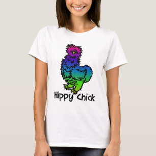 Camiseta T-shirt psicadélico do pintinho do hippy de Silki