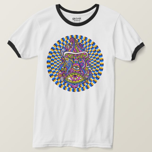 Camiseta T-Shirt Psychedelic Mushroom (Frente do Design)