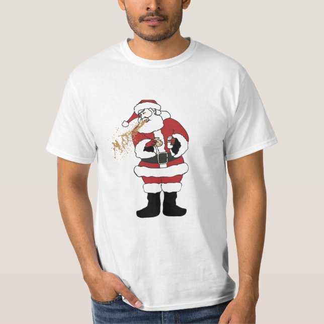 Camiseta T-shirt Puking do papai noel (Frente)