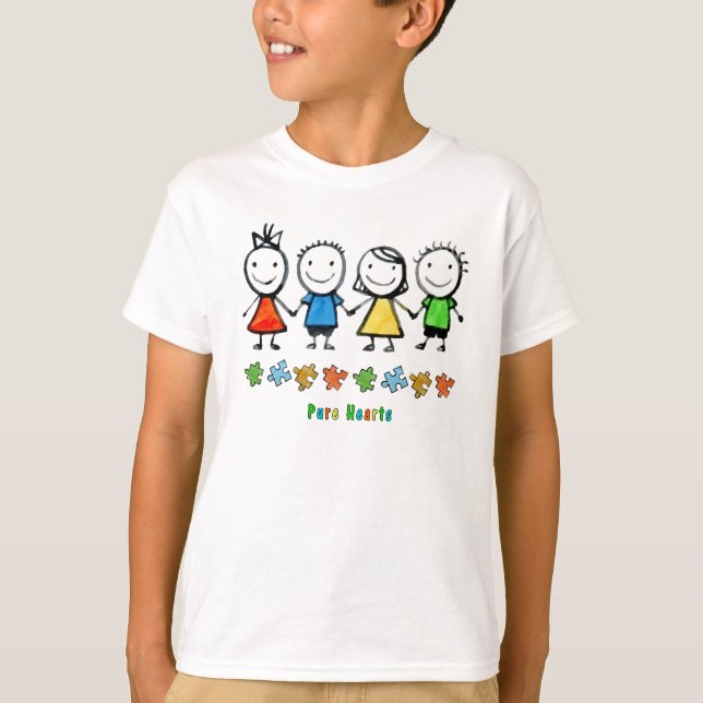 Camiseta T-shirt puro da consciência do autismo do (Frente)