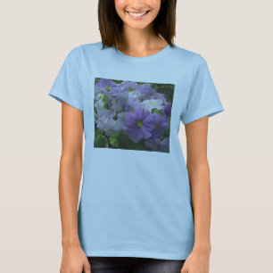 Camiseta T-Shirt Púrpura Flores Brancas