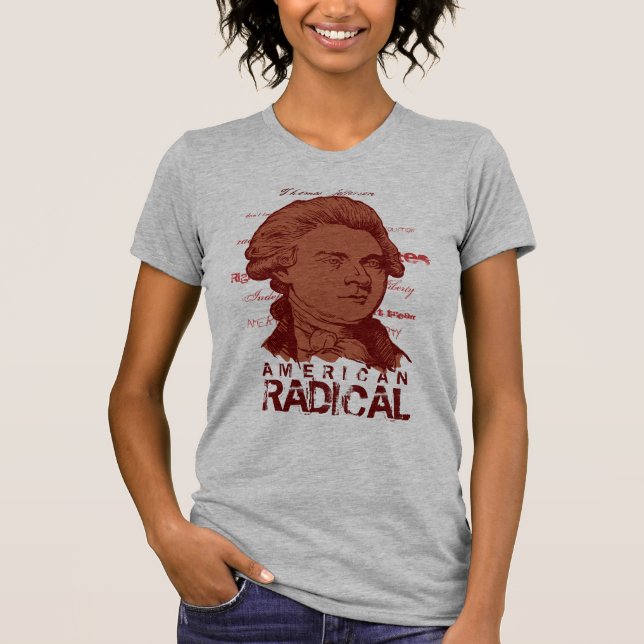 Camiseta T-shirt radical americano de Jefferson (Frente)