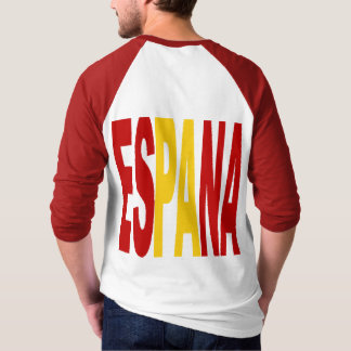 Camiseta T-shirt raglan blanc rouge dos homme  ESPANA