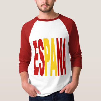 Camiseta T-shirt raglan blanc rouge  homme ESPANA