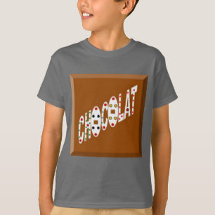 Camiseta T-shirt raglan branco/vermelho CHOCOLATE BOMBONS