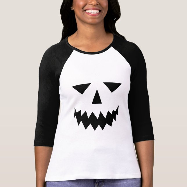 Camiseta T-Shirt Raglan, Face De Bomba Preta (Frente)