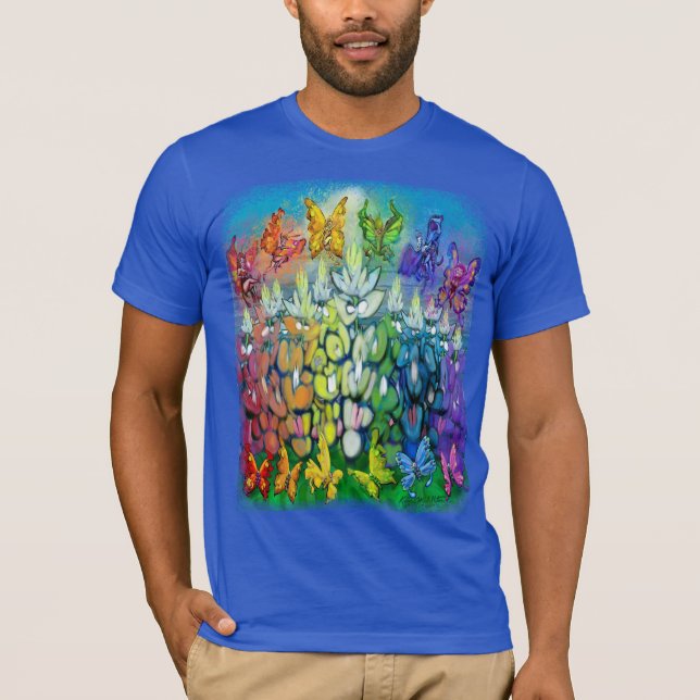 Camiseta T-Shirt Rainbow Bluebonnets (Frente)