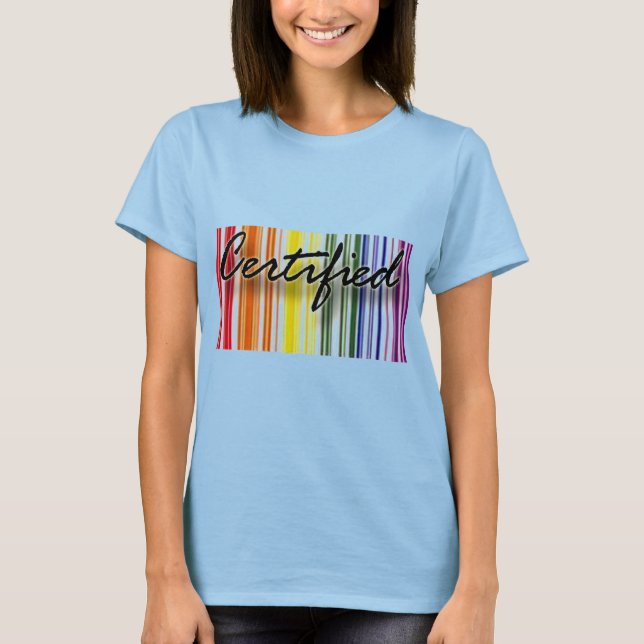 Camiseta T-Shirt RAINBOW certificada por orgulho gay (Frente)