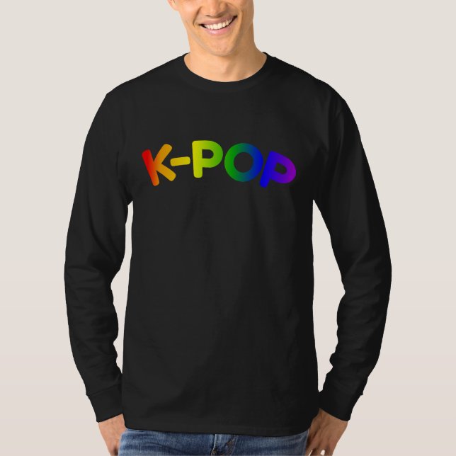 Camiseta T-Shirt Rainbow K-Pop Long Sleeve (Frente)