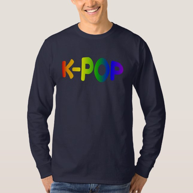 Camiseta T-Shirt Rainbow K-Pop Long Sleeve (Frente)