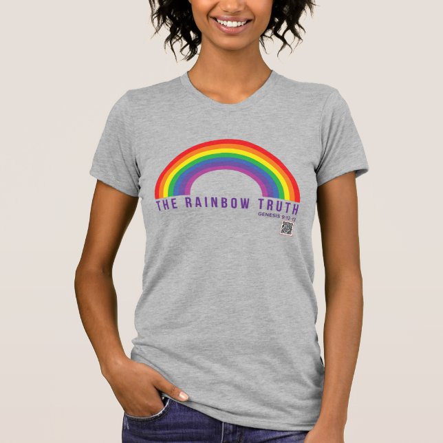 Camiseta T-Shirt Rainbow Truth, Cinza feminina (Frente)