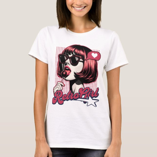 Camiseta T-Shirt Rapariga Retro (Frente)