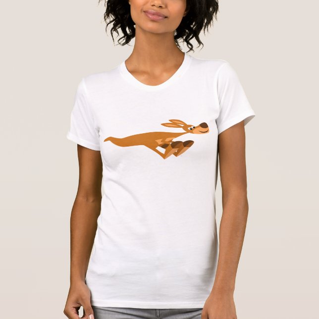 Camiseta T-shirt rápido bonito das mulheres do canguru dos (Frente)