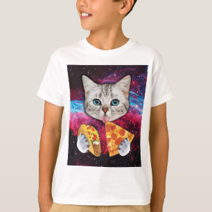Camiseta T-shirt raro do Taco da pizza do gato do olhar