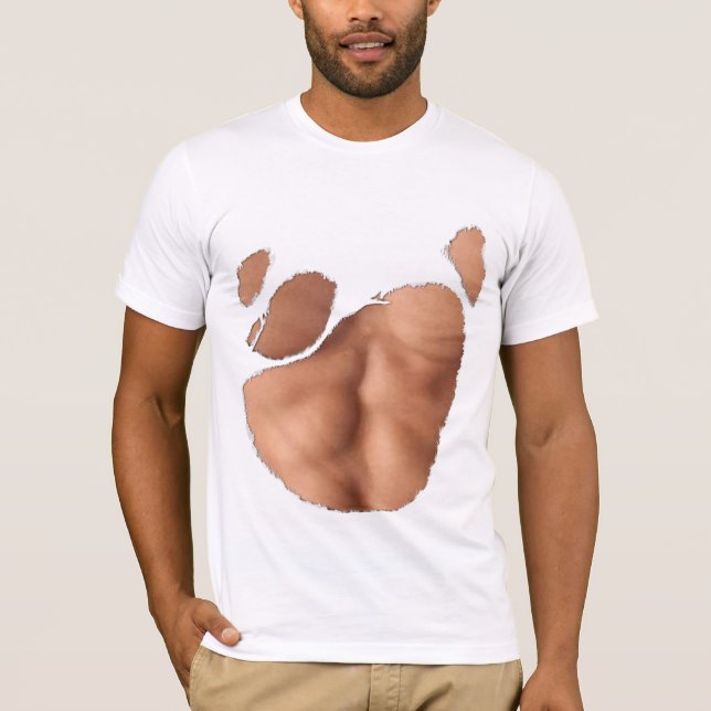 Camiseta T-shirt rasgado com Abs falsificado (pele clara) (Frente)